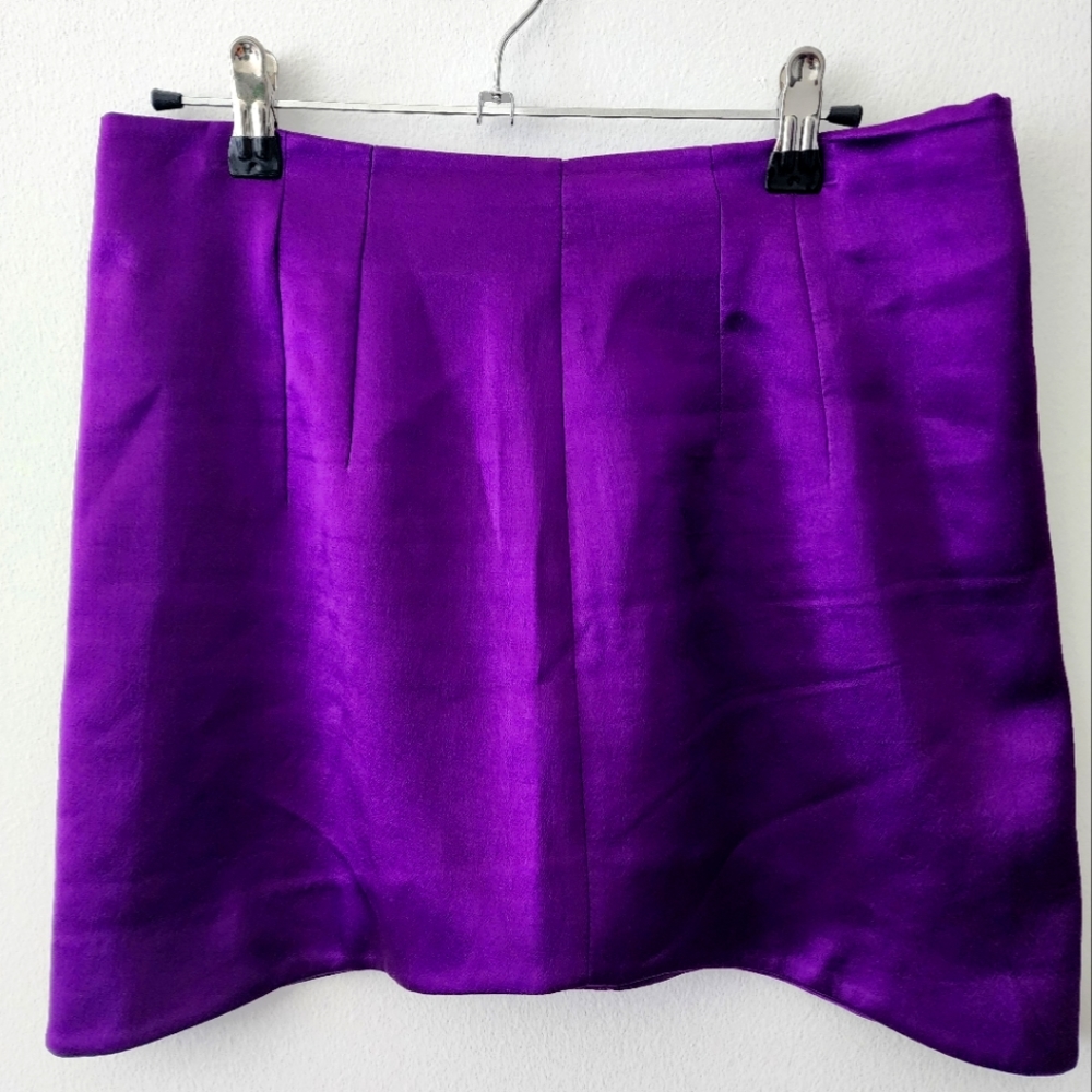 Zara satiny purple skirt